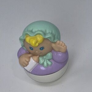 Playskool Vintage 1987 Blond Weebles Baby Figure Egg Shape Bottom Wobbles